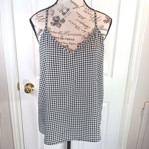 Abercrombie & Fitch Sleeveless Top  Racer Back Black White Women's Size S NWOT